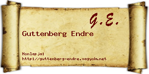 Guttenberg Endre névjegykártya